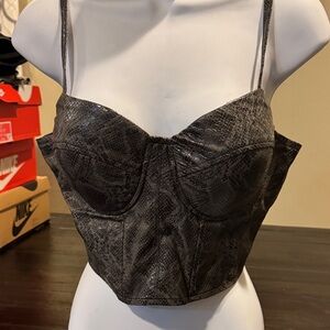 Say What? Black Snake Print Crop Top
